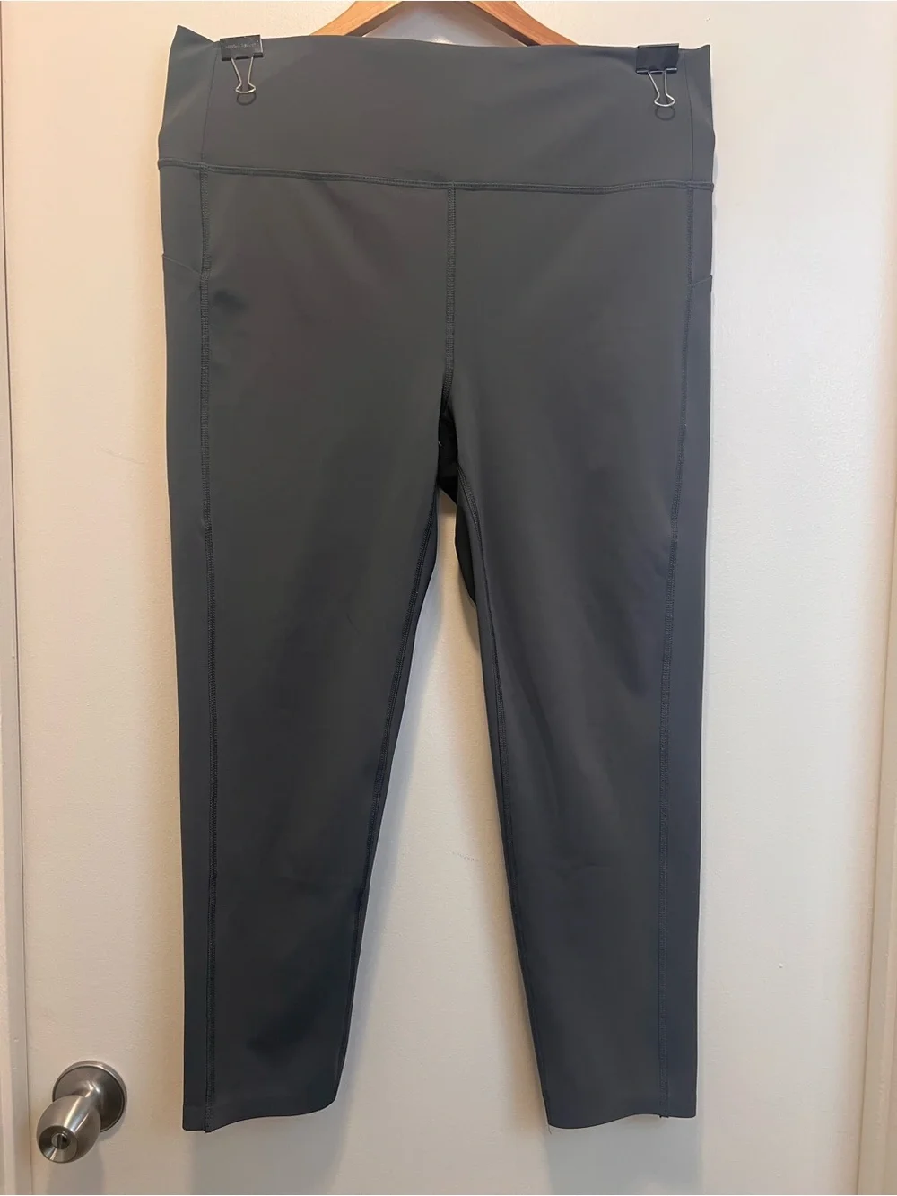 Mono B Gray High Rise Pocket Leggings 1XL Athletic Yoga Workout Pants